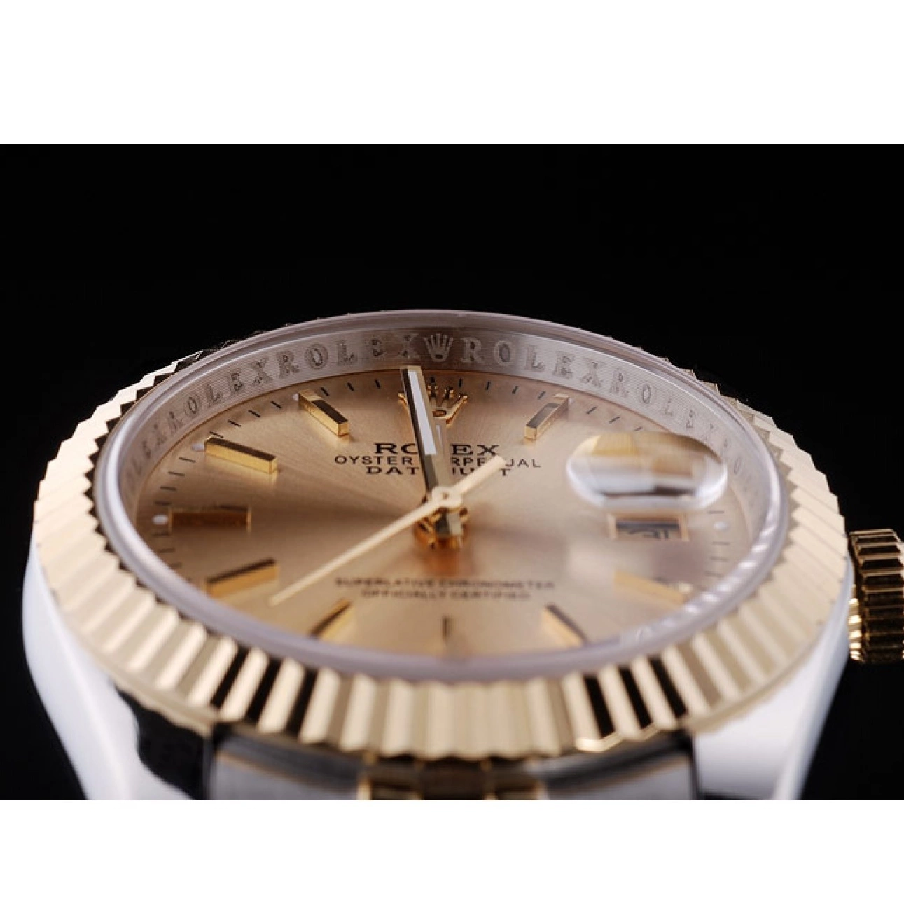 AAA Replica Watches Gold 7450 Rolex Ribbed Bezel Datejust Dial 0724